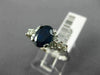 ESTATE 1.85CT DIAMOND & AAA OVAL CUT SAPPHIRE 14KT WHITE GOLD 3D ENGAGEMENT RING