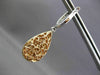 ESTATE LARGE 3.68CT FANCY DIAMOND 18K WHITE & ROSE GOLD PEAR SHAPE DROP EARRINGS