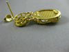 ESTATE LARGE 2.62CT DIAMOND & TOPAZ 18KT TWO TONE GOLD 3D OVAL FLOATING EARRINGS