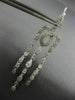 ESTATE LARGE 1.13CT DIAMOND 18KT WHITE GOLD MILGRAIN LEVERBACK HANGING EARRINGS