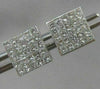 ESTATE 1.12CT DIAMOND SQUARE PRINCESS 14KT WHITE GOLD SCREW BACK EARRINGS #15743