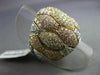 ESTATE LARGE 2.42CT DIAMOND 18KT TRI COLOR GOLD MULTI HEXAGON SEMI ETERNITY RING