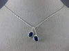 ESTATE .75CT DIAMOND & AAA SAPPHIRE 14KT WHITE GOLD 3D DOUBLE HALO LOVE PENDANT