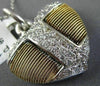 ESTATE LARGE .62CT DIAMOND 14KT WHITE & YELLOW GOLD HEART CROSS FLOATING PENDANT