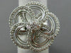 ESTATE MASSIVE 1.34CT ROUND DIAMOND 14K WHITE GOLD 3D OPEN FLOWER COCKTAIL RING