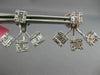 ESTATE LARGE .39CT DIAMOND 18K WHITE GOLD FLOWER FOUR STONE STUD JACKET EARRINGS