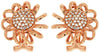 ESTATE LARGE .40CT DIAMOND 14KT ROSE GOLD ROUND SUNFLOWER FUN CLIP ON EARRINGS