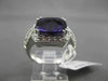 ESTATE WIDE 4.84CTW DIAMOND & AAA AMETHYST 14KT WHITE GOLD HALO EXTRA FACET RING