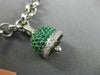 ESTATE 3.01CT WHITE BLACK DIAMOND & MULTI GEM 14K WHITE GOLD BELL CHARM BRACELET
