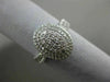 ESTATE WIDE .64CT ROUND DIAMOND 14KT WHITE GOLD 3D OVAL CLUSTER DOUBLE HALO RING