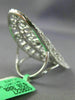 ESTATE EXTRA LARGE .94CT DIAMOND 18K WHITE GOLD OPEN FILIGREE OVAL COCKTAIL RING