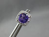 1.08CT DIAMOND & AAA AMETHYST 14KT WHITE GOLD CUSHION & ROUND HALO STUD EARRINGS