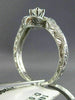ESTATE WIDE .50CT DIAMOND 14K WHITE GOLD 3D FILIGREE WEDDING ENGAGEMENT RING SET