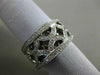 ESTATE WIDE .92CT DIAMOND 14K WHITE GOLD 3D OPEN SEMI CIRCLE ANNIVERSARY RING FG