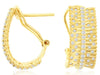 WIDE .65CT DIAMOND 14KT YELLOW GOLD 3D MULTI ROW ETOILE CLIP ON HANGING EARRINGS