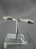 ESTATE LARGE .38CT DIAMOND & AAA RUBY 18KT WHITE GOLD 3D DOUBLE SNAKE FUN RING
