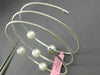 ESTATE WIDE AAA SOUTH SEA PEARL 14KT WHITE GOLD 3 ROW FLEXIBLE BANGLE BRACELET