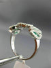 ESTATE WIDE .90CT DIAMOND & SAPPHIRE 14KT WHITE GOLD MULTI LEAF ETOILE LOVE RING