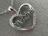 ESTATE .05CT DIAMOND 14K WHITE GOLD 3D OPEN MOTHER HEART LOVE PENDANT WITH CHAIN