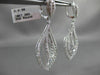 ESTATE LONG 4.96CT DIAMOND 18KT WHITE GOLD 3D MULTI LEAF DROP HANGING EARRINGS