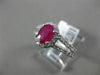 ESTATE 1.55CT DIAMOND & RUBY 14KT WHITE GOLD OVAL HALO FILIGREE ENGAGEMENT RING