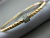 ESTATE .35CT DIAMOND 14KT WHITE & ROSE GOLD CIRCLE OF LIFE ROPE BANGLE BRACELET