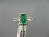 ESTATE 1.15CT DIAMOND & AAA EMERALD 14KT WHITE GOLD HALO CLASSIC ENGAGEMENT RING