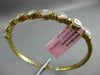 ESTATE .60CT DIAMOND 14K WHITE & YELLOW GOLD 3D 9 STONE FLEXIBLE BANGLE BRACELET