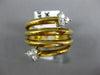 ESTATE LARGE .20CT DIAMOND 18KT YELLOW GOLD 3D MULTI ROW SNAKE FUN RING #746
