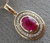 ESTATE .69CT DIAMOND & AAA RUBY 14KT ROSE GOLD 3D CLASSIC OVAL FLOATING PENDANT