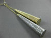 ESTATE .13CT DIAMOND 14K WHITE & YELLOW GOLD MESH LARIAT ELONGATED LOVE NECKLACE