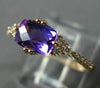 ESTATE 1.04CT DIAMOND & AAA AMETHYST 14KT ROSE GOLD 3D CLUSTER RECTANGULAR RING