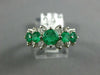 ESTATE 2.08CT DIAMOND & AAA EMERALD 14K WHITE GOLD PYRAMID ANNIVERSARY RING #828