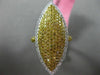ESTATE EXTRA LARGE 1.33CT DIAMOND 18KT WHITE & YELLOW GOLD 3D MARQUISE PAVE RING