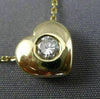ESTATE .15CT DIAMOND 14KT YELLOW GOLD 3D CLASSIC SOLITAIRE HEART PENDANT #14337