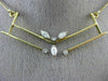 ANTIQUE .40CT DIAMOND 18K WHITE & YELLOW GOLD 3D V SHAPE FLOATING NECKLACE #3635