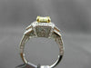 ESTATE 2.04CT GIA FANCY YELLOW DIAMOND 18K TWO TONE GOLD 3 STONE ENGAGEMENT RING