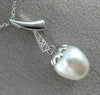 ESTATE LARGE DIAMOND 14K WHITE GOLD SOUTH SEA PEARL STRAWBERRY FLOATING PENDANT