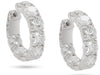 WIDE 7.35CT DIAMOND 18KT WHITE GOLD 3D INSIDE OUT HOOP HUGGIE HANGING EARRINGS