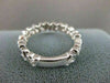 ANTIQUE DIAMOND FILIGREE ETERNITY HEART 14K W GOLD ANNIVERSARY RING FG VVS 18152