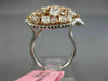 ESTATE LARGE 5.29CT WHITE & PINK DIAMOND 18KT 2 TONE GOLD 3D FLOWER CLUSTER RING