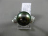 ESTATE .26CT DIAMOND 14KT WHITE GOLD 3D AAA TAHITIAN PEARL PAVE SOLITAIRE RING