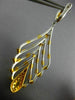 ESTATE LARGE 3.45CT WHITE & FANCY YELLOW DIAMOND 18KT 2 TONE GOLD LEAF EARRINGS