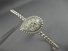 ESTATE WIDE .86CT DIAMOND 14KT WHITE GOLD 3D CLUSTER PEAR SHAPE BEADED BANGLE