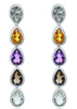 ESTATE 3.44CT AAA MULTI GEM 14K WHITE GOLD 3D TEAR DROP CLASSIC HANGING EARRINGS