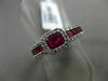 ESTATE 1.29CT ROUND DIAMOND & RUBY 14K WHITE GOLD HALO FRIENDSHIP PROMISE RING