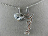 ESTATE .05CT ROUND DIAMOND 14K WHITE GOLD 3D CLASSIC HEART LOVE FLOATING PENDANT