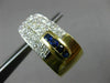 ESTATE EXTRA LARGE 2.69CT DIAMOND & SAPPHIRE 14KT GOLD UMBRELLA CLIP ON EARRINGS