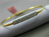 ESTATE .15CT DIAMOND 14KT TWO TONE GOLD ELONGATED PAVE FLEXIBLE BANGLE BRACELET