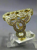 ESTATE LARGE 1.86CT DIAMOND 18KT YELLOW GOLD 3D MULTI FLOWER OPEN FILIGREE RING